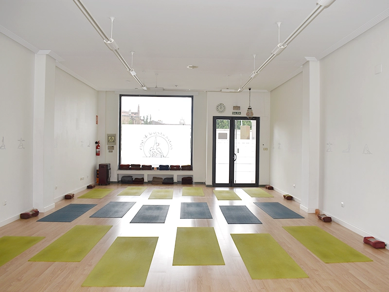 Sala con las colchonetas extendidas de Centro integral de Yoga.